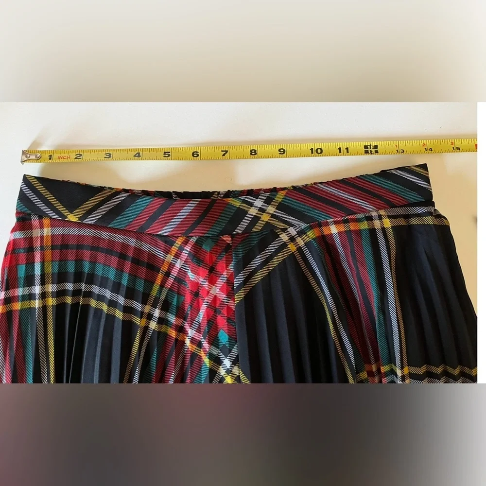 NWT J.Crew Pleated Midi Tartan Plaid Skirt Holiday Christmas Preppy size MP